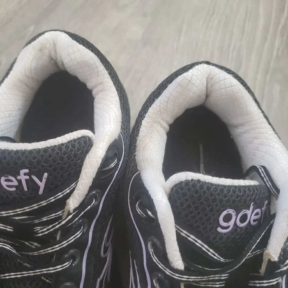 Gdefy Gravity Defyer Mighty Walk Athletic Shoes Women's Sz 6.5 Black TB9024FLP-M